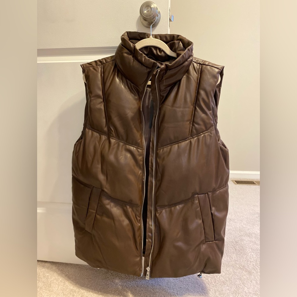 Brown puffer vest